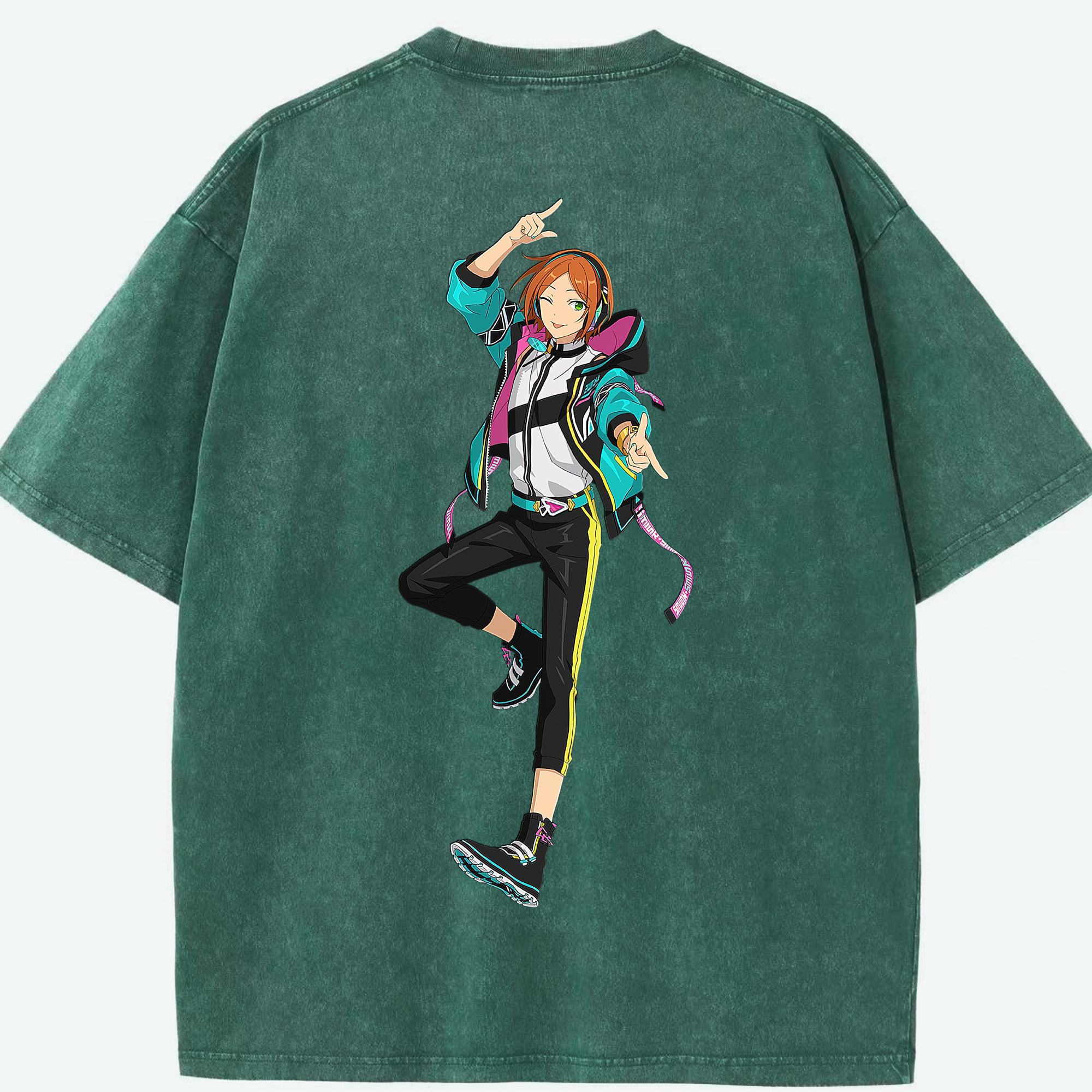 （画像用） あんさんぶるスターズ! Ensemble Stars 綿100% ヴィンテージ風 半袖Tシャツ（背面プリント）
